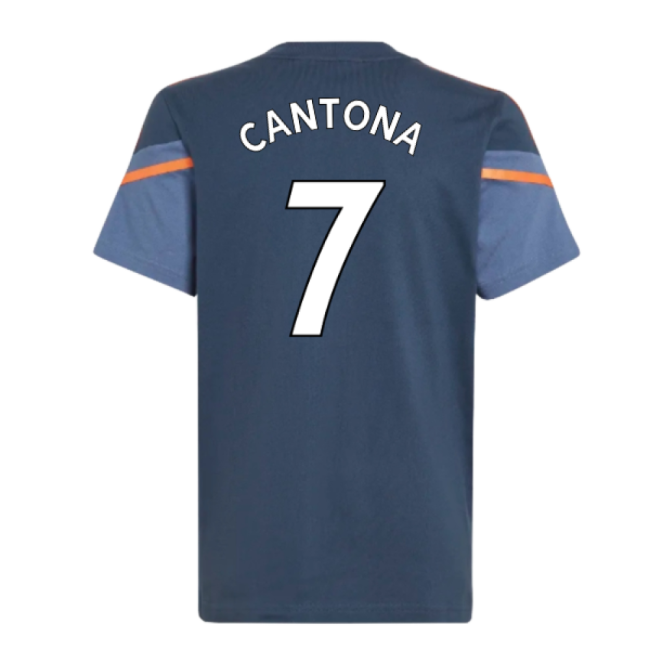 2022-2023 Man Utd Training Tee (Crew Navy) - Kids (CANTONA 7)