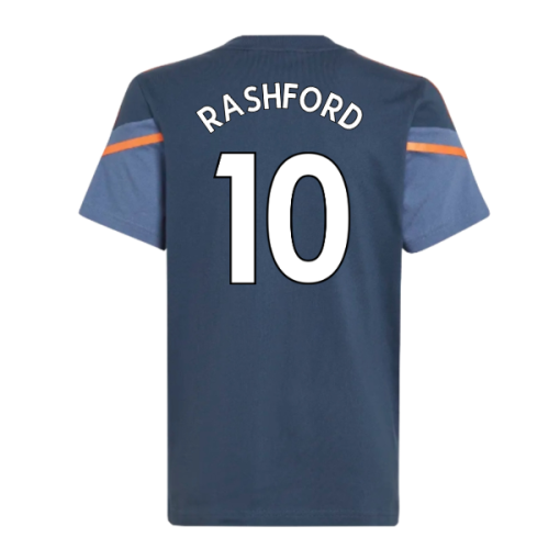 2022-2023 Man Utd Training Tee (Crew Navy) - Kids (RASHFORD 10)