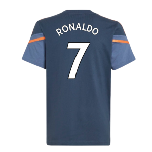 2022-2023 Man Utd Training Tee (Crew Navy) - Kids (RONALDO 7)