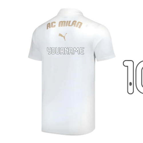 2024-2025 AC Milan Casuals Polo Shirt (White) (Your Name)