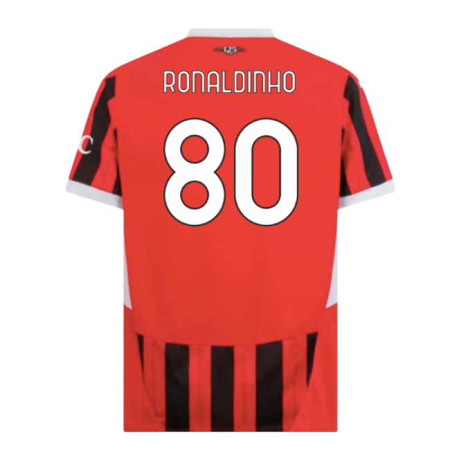 2024-2025 AC Milan Home Shirt (Ronaldinho 80)