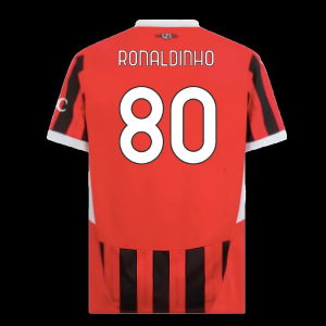 2024-2025 AC Milan Home Shirt (Ronaldinho 80)