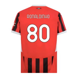 2024-2025 AC Milan Home Shirt (Ronaldinho 80)