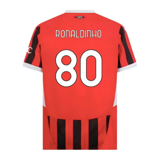2024-2025 AC Milan Home Shirt (Ronaldinho 80)