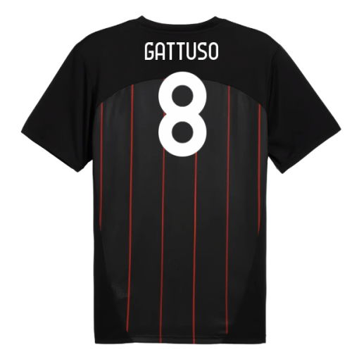 2024-2025 AC Milan Prematch SS Jersey (Black) (Gattuso 8)