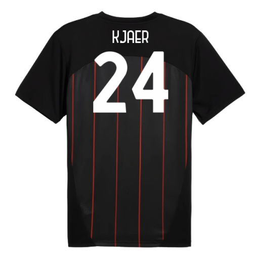 2024-2025 AC Milan Prematch SS Jersey (Black) (Kjaer 24)