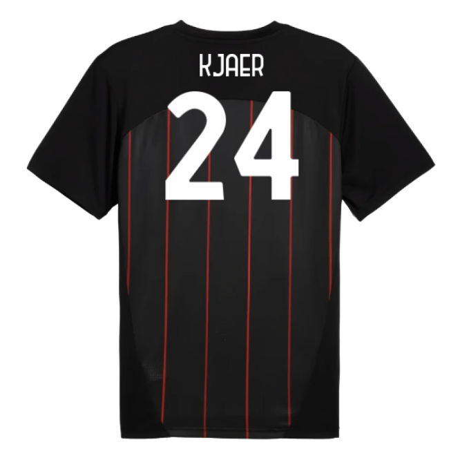 2024-2025 AC Milan Prematch SS Jersey (Black) (Kjaer 24)