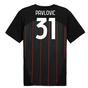 2024-2025 AC Milan Prematch SS Jersey (Black) (Pavlovic 31)