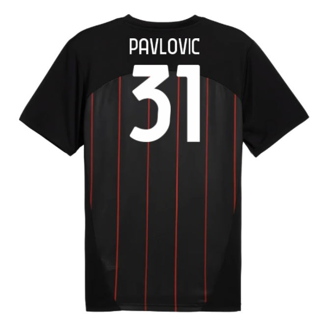 2024-2025 AC Milan Prematch SS Jersey (Black) (Pavlovic 31)