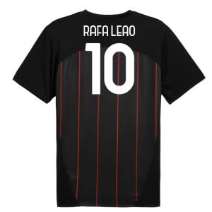 2024-2025 AC Milan Prematch SS Jersey (Black) (Rafa Leao 10)