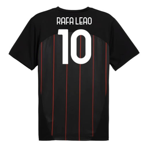2024-2025 AC Milan Prematch SS Jersey (Black) (Rafa Leao 10)
