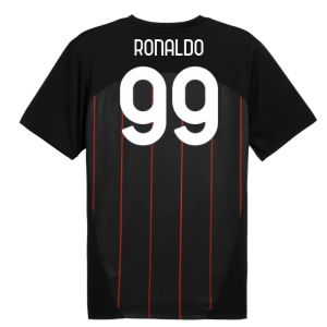 2024-2025 AC Milan Prematch SS Jersey (Black) (Ronaldo 99)