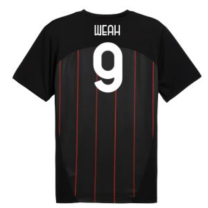 2024-2025 AC Milan Prematch SS Jersey (Black) (Weah 9)