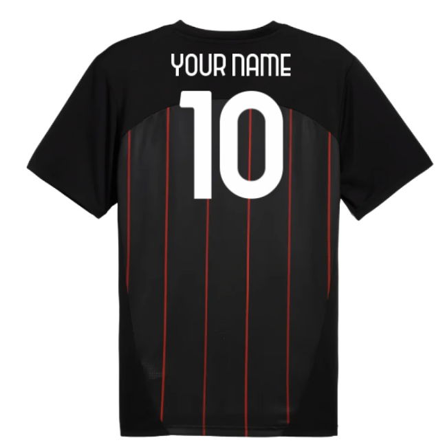 2024-2025 AC Milan Prematch SS Jersey (Black) (Your Name)