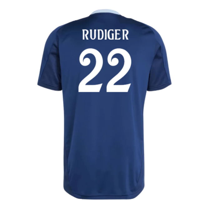 2024-2025 Real Madrid Training Jersey (Navy) (Rudiger 22)