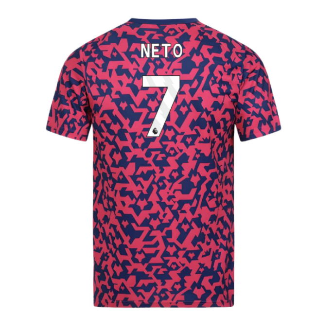 2024-2025 Wolves Pre Match T-Shirt - Blue/Pink (Neto 7)