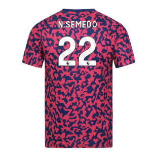 2024-2025 Wolves Pre Match T-Shirt - Blue/Pink (N.Semedo 22)