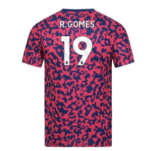 2024-2025 Wolves Pre Match T-Shirt - Blue/Pink (R.Gomes 19)
