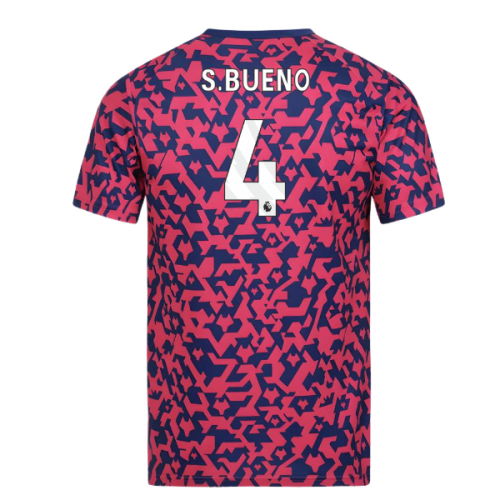 2024-2025 Wolves Pre Match T-Shirt - Blue/Pink (S.Bueno 4)