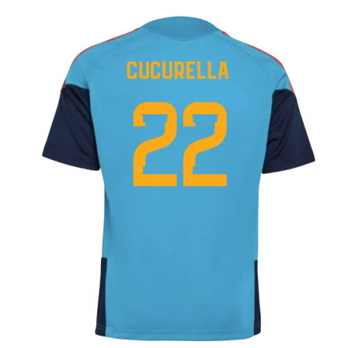 2025-2025 Spain Training Jersey (Bold Aqua) - Kids (Cucurella 22)