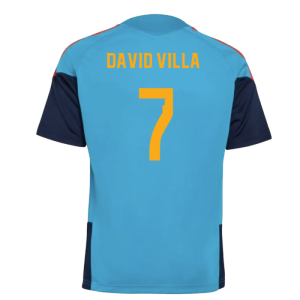 2025-2025 Spain Training Jersey (Bold Aqua) - Kids (David Villa 7)