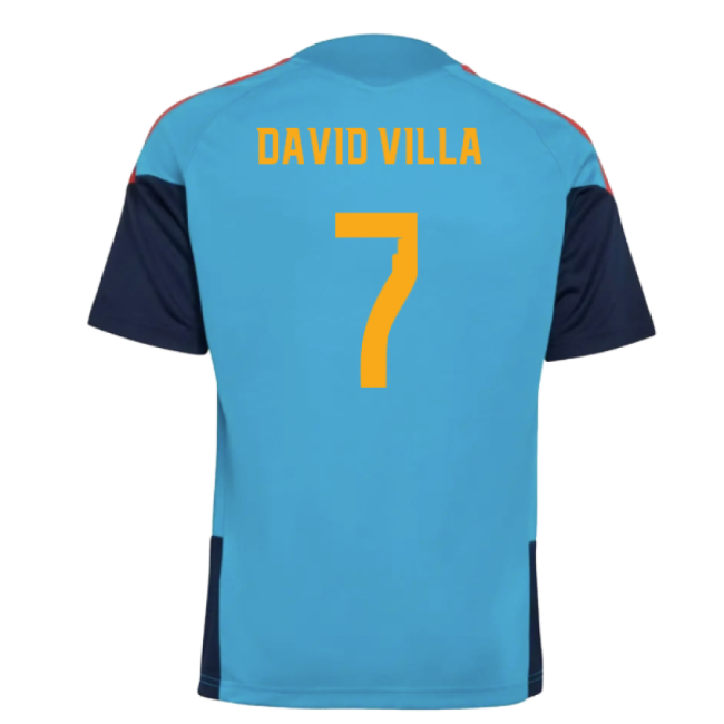 2025-2025 Spain Training Jersey (Bold Aqua) - Kids (David Villa 7)