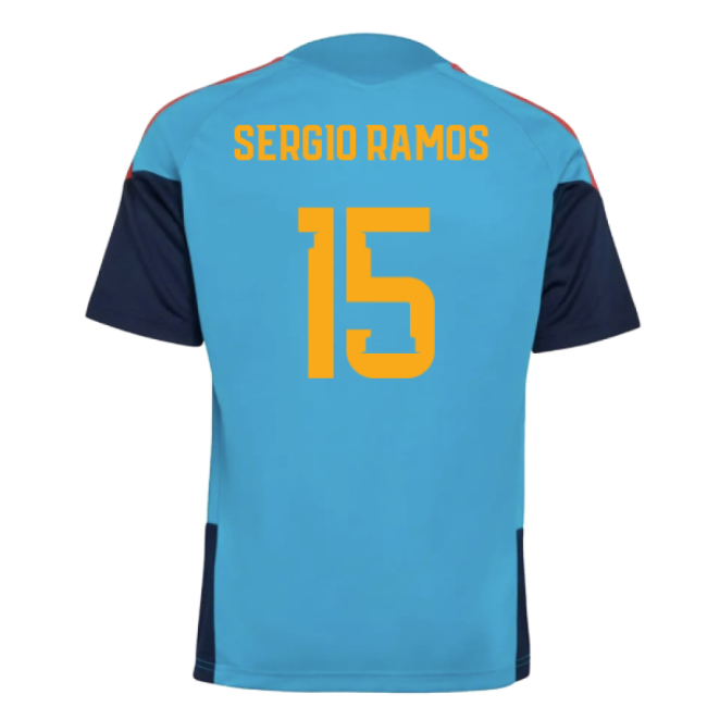 2025-2025 Spain Training Jersey (Bold Aqua) - Kids (Sergio Ramos 15)