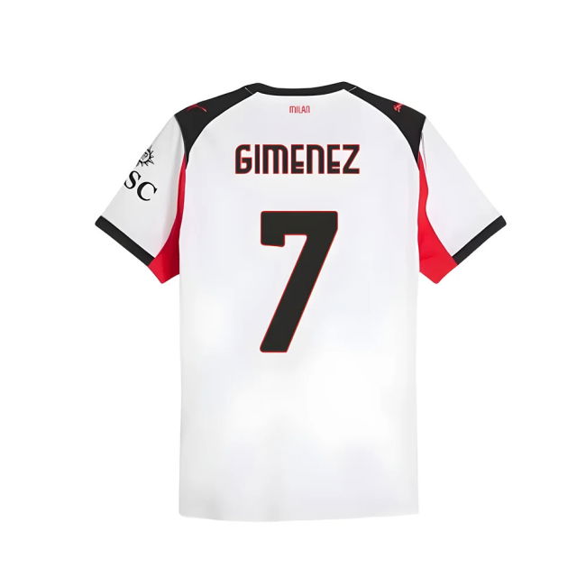 2025-2026 AC Milan Authentic Away Shirt (Gimenez 7)