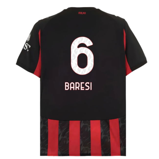 2025-2026 AC Milan Home Shirt (Baresi 6)