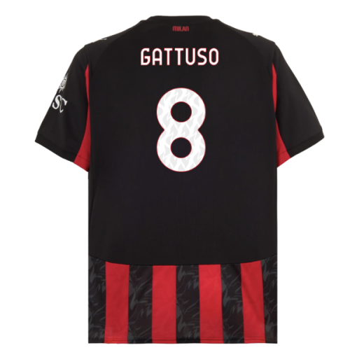 2025-2026 AC Milan Home Shirt (Gattuso 8)