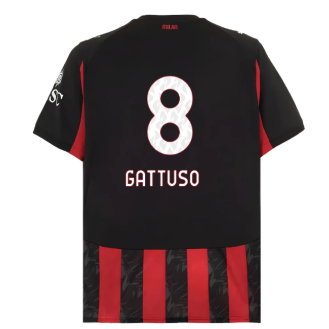 2025-2026 AC Milan Home Shirt (Gattuso 8)