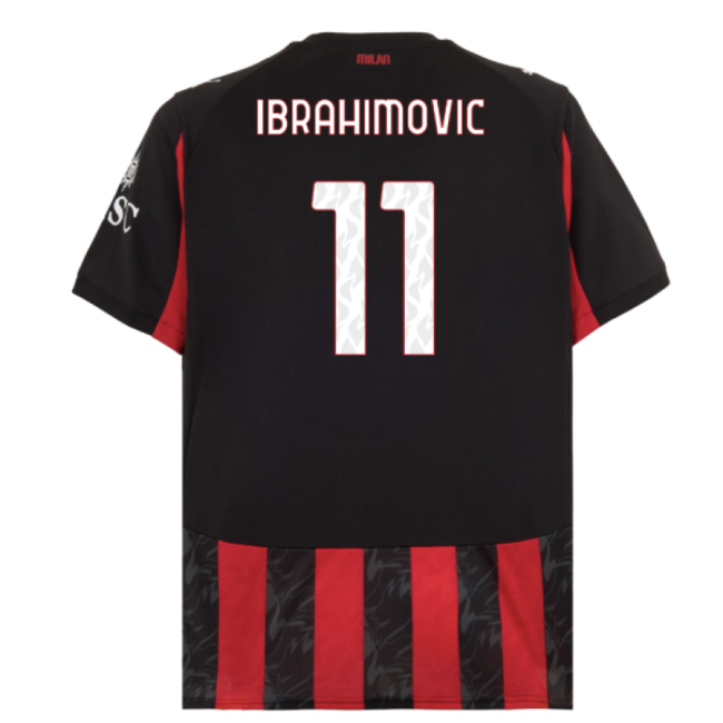 2025-2026 AC Milan Home Shirt (Ibrahimovic 11)