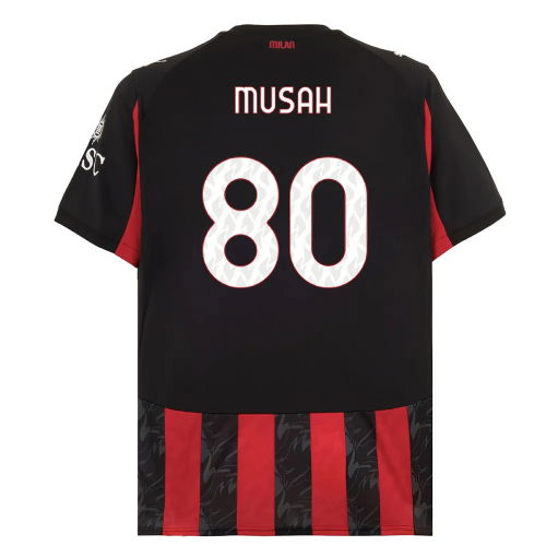 2025-2026 AC Milan Home Shirt (Musah 80)