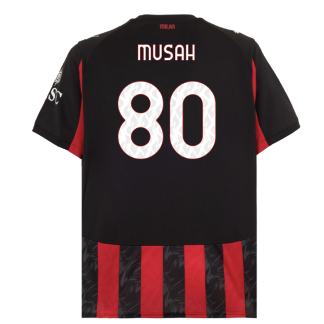 2025-2026 AC Milan Home Shirt (Musah 80)