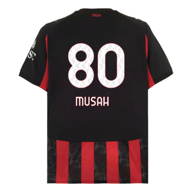 2025-2026 AC Milan Home Shirt (Musah 80)