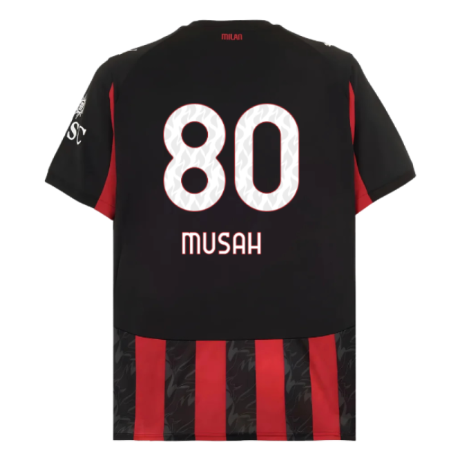 2025-2026 AC Milan Home Shirt (Musah 80)