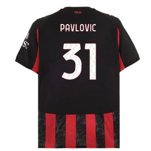 2025-2026 AC Milan Home Shirt (Pavlovic 31)