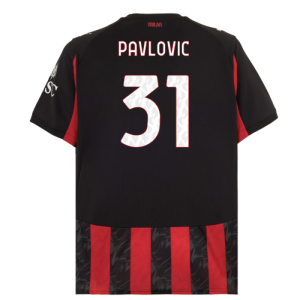 2025-2026 AC Milan Home Shirt (Pavlovic 31)