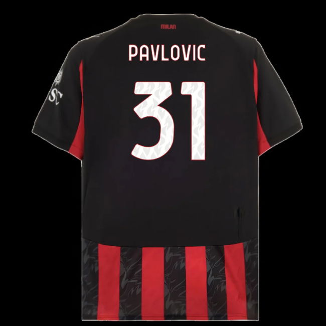 2025-2026 AC Milan Home Shirt (Pavlovic 31)