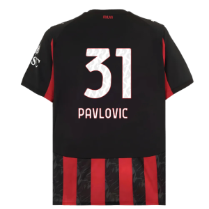 2025-2026 AC Milan Home Shirt (Pavlovic 31)