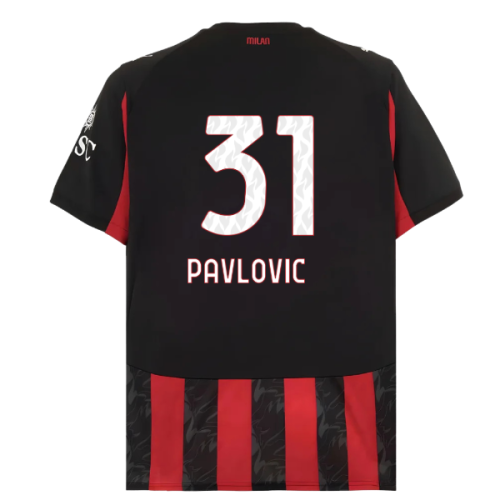 2025-2026 AC Milan Home Shirt (Pavlovic 31)