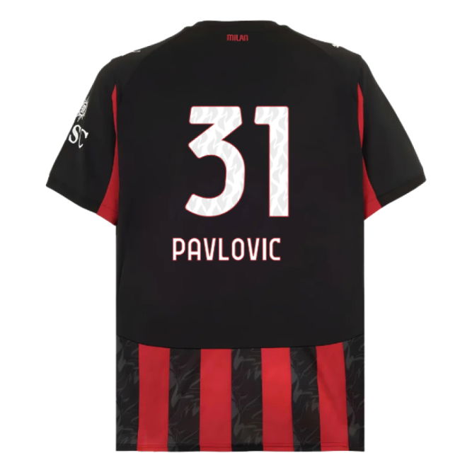 2025-2026 AC Milan Home Shirt (Pavlovic 31)