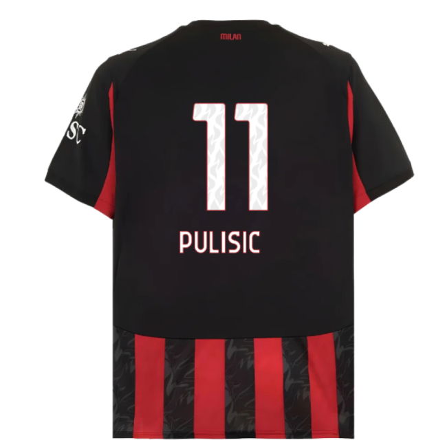 2025-2026 AC Milan Home Shirt (Pulisic 11)