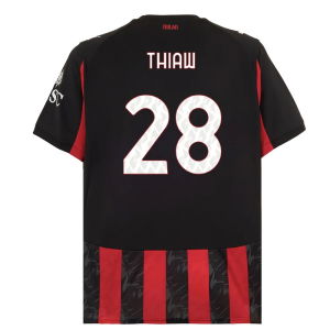 2025-2026 AC Milan Home Shirt (Thiaw 28)