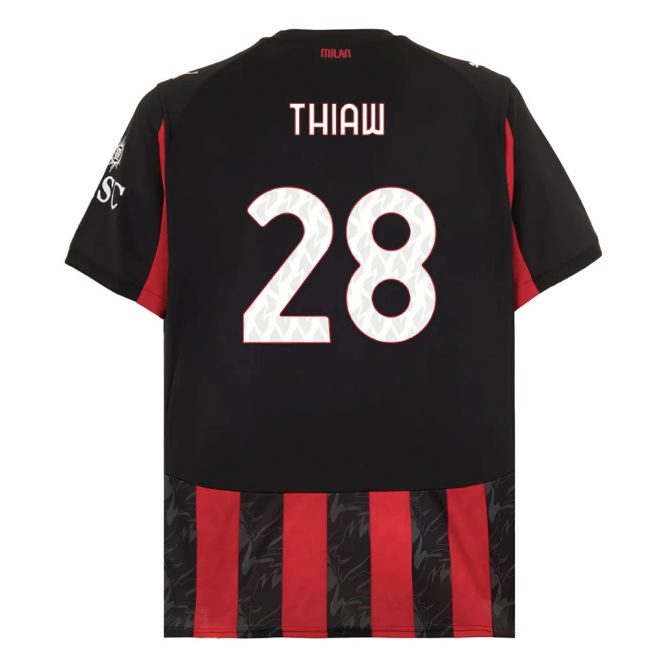 2025-2026 AC Milan Home Shirt (Thiaw 28)