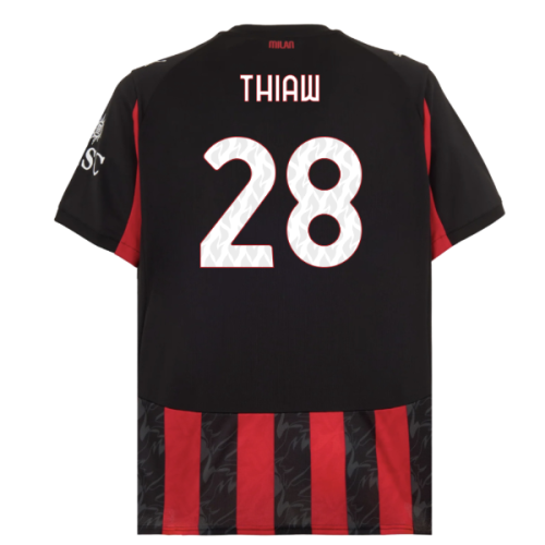 2025-2026 AC Milan Home Shirt (Thiaw 28)
