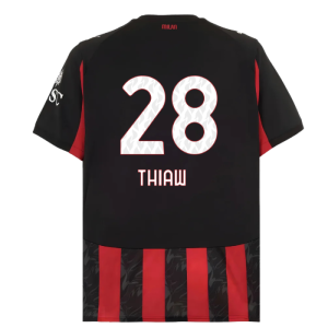 2025-2026 AC Milan Home Shirt (Thiaw 28)
