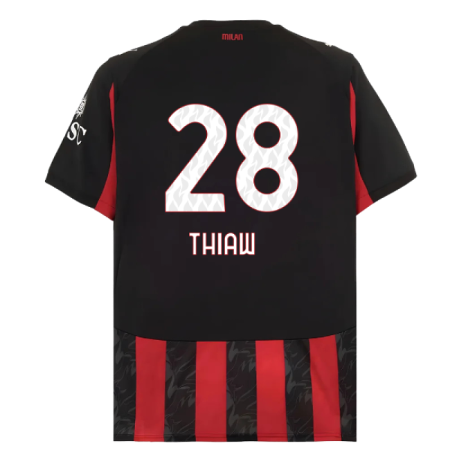 2025-2026 AC Milan Home Shirt (Thiaw 28)