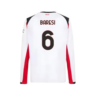 2025-2026 AC Milan Long Sleeve Away Shirt (Baresi 6)