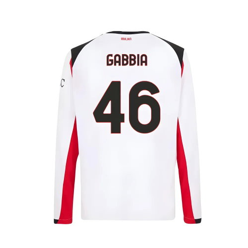2025-2026 AC Milan Long Sleeve Away Shirt (Gabbia 46)